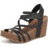 imageBlowfish Malibu Womens Heidi Wedge SandalBlack Dyecut