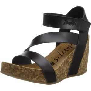 imageBlowfish Malibu Womens Hapuku Wedge SandalBlack Black Dyecut 024